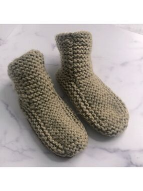 Lemon Anthropologie Pull On Faux Fur Slipper Booties Size S/M
